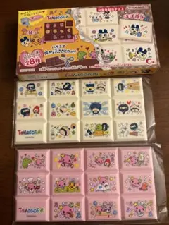 たまごっち　チョコブロックシール ホワイト　ピンク