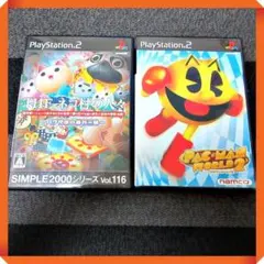 PS2ソフト【ディスク良好★アクション】THE ネコ村の人々、パックマンワールド