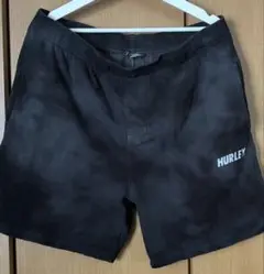 ✨【HURLEY】ブラックスウェットハーフパンツ　半ズボン surfing