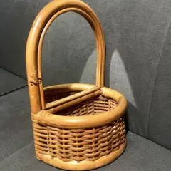 アンティーク ウォールミラー 籐 ラタン オーバル レトロ 古道具