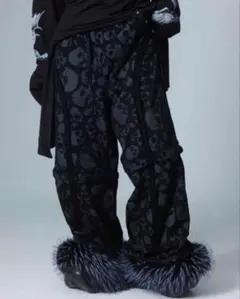 Gamchu【ガムチュ】霧中域（むちゅういき）ファー付きパンツ/Black