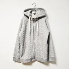 【Eddie Bauer】長袖 フルジップパーカー ケーブルニット (L)