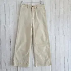 GAP ワイドパンツ ベージュ 000 クロップド コットン ストレッチ