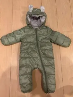 オリーブグリーン フード付き全身スーツ　ジャンプスーツ