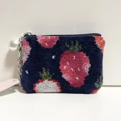 【新品】FEILER フェイラー ストロベリードット キー&カードポーチ 紺色