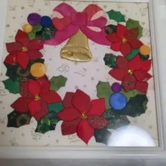 ハンドメイド クリスマスリース　パッチワーク