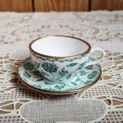 スポード spode『コロネル』グリーン ミニチュアティーカップ＆ソーサー