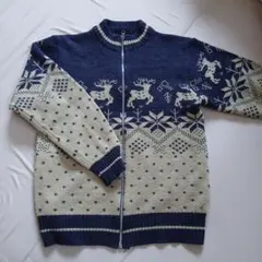ヴィンテージ♥️Block Buster ジップアップニットセーター