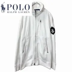 ポロラルフローレン フルジップ 切替ジャケット スウェット L 白 ワッペン