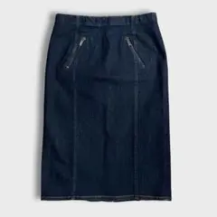ポロラルフローレン ネイビー ボタン付きタイトスカート マリンスタイル ポロラルフローレン 【タグ付き】ニット 膝下丈 タイトスカート