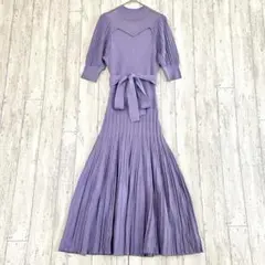 マーキュリーデュオ シアースリーブ プリーツニット ワンピース 【F】 訳あり