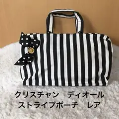 【希少】Christian Dior ストライプ柄 トラベルポーチ バニティ