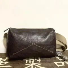 イタリアレザーボディーバック　高級牛革メンズ レディース3wayボディーバッグ