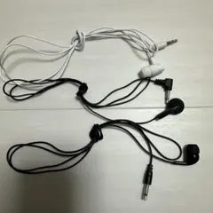 白　黒 有線イヤホン　3本セット