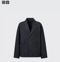 【UNIQLO U】ボクシーテーラードジャケット BLACK WOMEN L