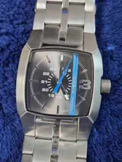 DIESEL スクエア腕時計 ブラック/ブルー