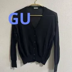 【GU】ウィメンズVネックシアーカーディガン黒Mサイズ