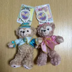 ダッフィーとシェリーメイ ぬいぐるみバッチ2体セット