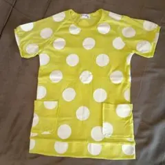 イエロー 水玉模様 Tシャツ 140サイズ
