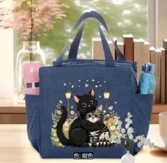 かわいい　猫柄 保冷バッグ トートバッグ 大容量　ランチバッグ