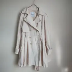 【ダズリン】オフホワイトトレンチコート ウエストベルト付きSフェミニン
