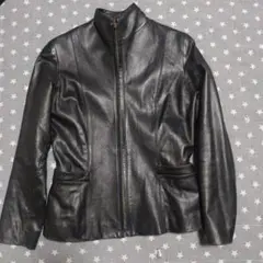 コールハーン　レザージャケット　シングル　レディース　ラムスキン 羊革 黒