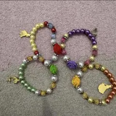 カラフルビーズ ブレスレット 4個セット