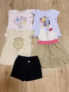 110センチ　女子まとめ売り　プリンセス Tシャツ ワンピース、ショートパンツ