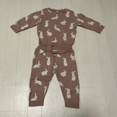 ウサギ柄ピンクベビー服セット 70㎝　コットン100%