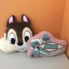 チップとデール　クッション　2点セット　OH MY CAFE　DISNEY