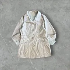 【美品】スプリングコート ベージュ ハーフコート 花柄裏地　中古　vintageのサムネイル