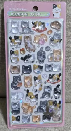 ま*ち様 国内正規品 ボンボンドロップシール 和柄 和猫 新品未開封