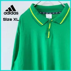アディダス ポロシャツ XL 古着 黄色ドット 緑 ワンポイントロゴ.25のサムネイル