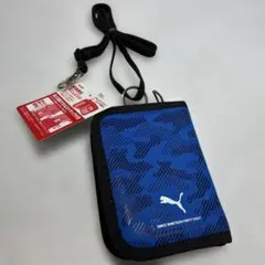 新品　PUMA プーマ 二つ折り財布 ラウンドファスナーウォレット　ブルー　迷彩のサムネイル