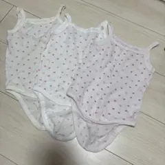 80サイズ キャミソールロンパースメッシュ3枚セット