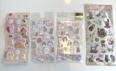 シール　［3種類セット］うさぎ柄　※ぷっくりシールあり