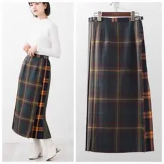 美品 オニールオブダブリン ウーステッドウールキルトスカート 定価29150円6