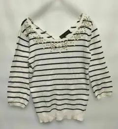 CECIL McBEE ボーダー五分袖〜七分袖　Мサイズ　オフィス　プライベート