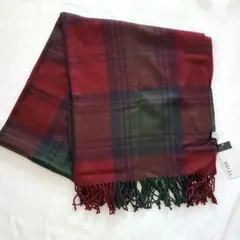 【新品】mitis ミーティス 大判 マフラー ストール チェック 赤 膝掛け