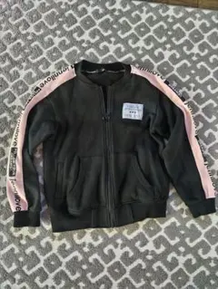 ジェニー綿ジャケットブラック＆ピンクジッパー