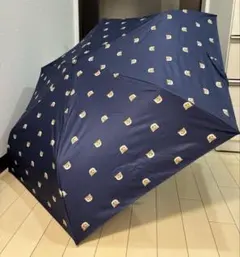 ポール&ジョー　猫柄 折りたたみ傘 ネイビー
