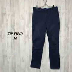ZIP FKVR チノパン メンズ M ネイビー 無地 カジュアル ビジネス