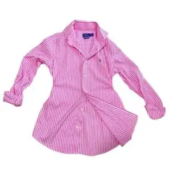 新品❣️Polo Ralph Lauren ピンク ストライプ 長袖シャツ タグ付のサムネイル
