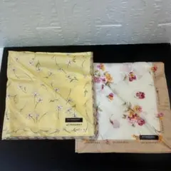 新品 BURBERRY バーバリー ハンカチ 2枚セット 花柄 ノバェツク柄