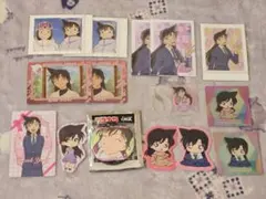 名探偵コナン 毛利蘭 缶バッジ/カード/ステッカー まとめ売り 15点