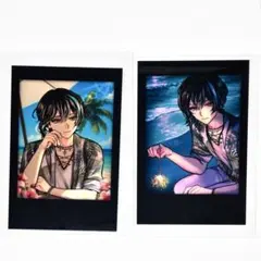 ベレン2枚　夏の思い出チェキ風カード　あくねこ