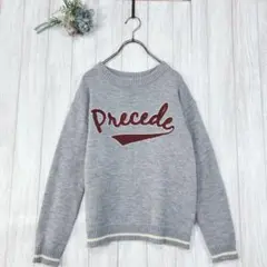 ☆レイカズン/Ray Cassin (F) グレー 長袖 ニット セーター ロゴ