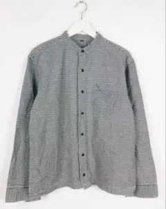MUJI 無印良品 スタンドカラーシャツ ギンガムチェック