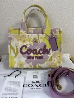 希少✨COACH カーゴトート34 フローラルプリント 2wayショルダーバッグ 