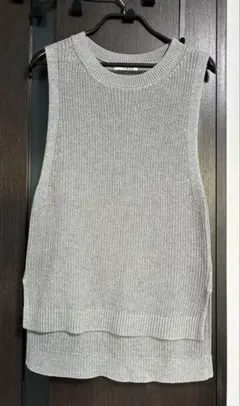 STATE of MIND グレー ニットベスト ノースリーブ M